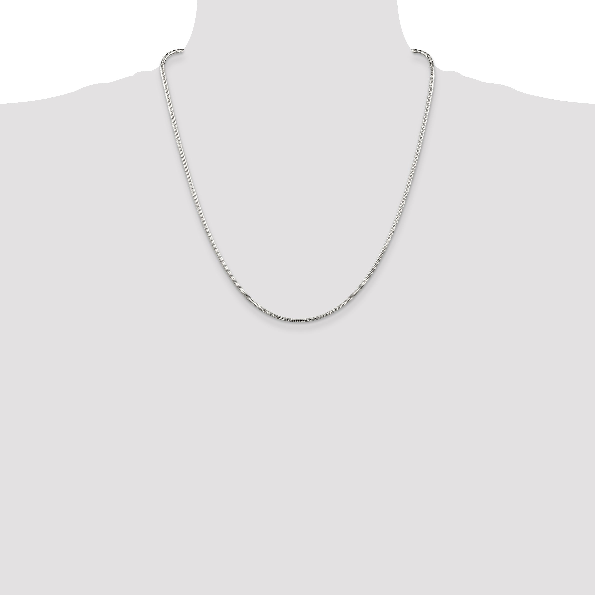 22 Inch Sterling Silver 2mm Snake Chain