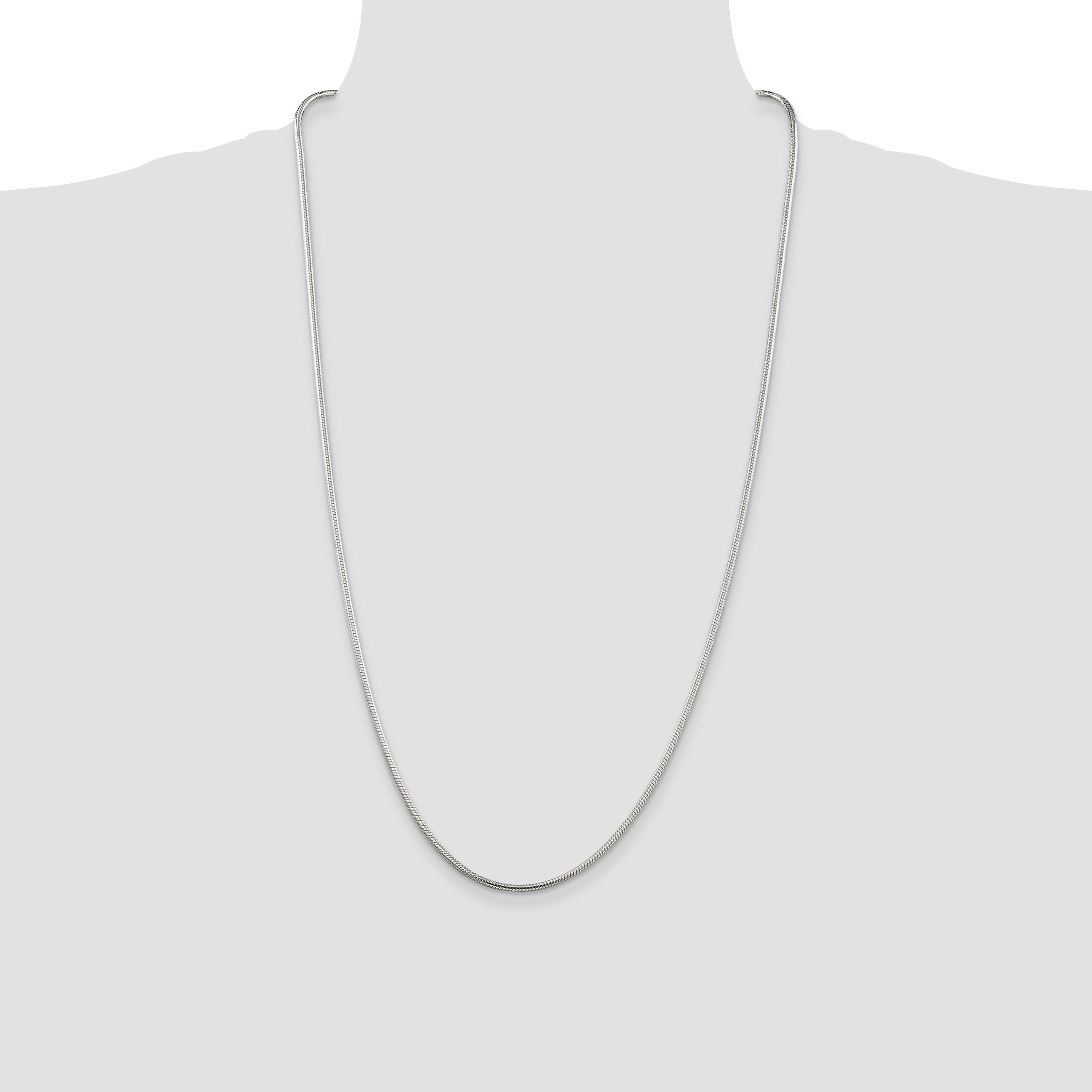 28 Inch Sterling Silver 2mm Snake Chain