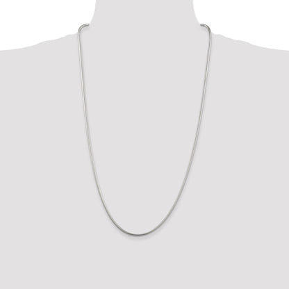 28 Inch Sterling Silver 2mm Snake Chain