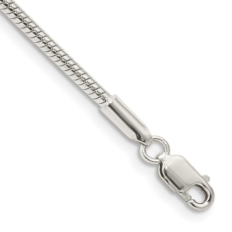 7 Inch Sterling Silver 2mm Snake Chain Bracelet