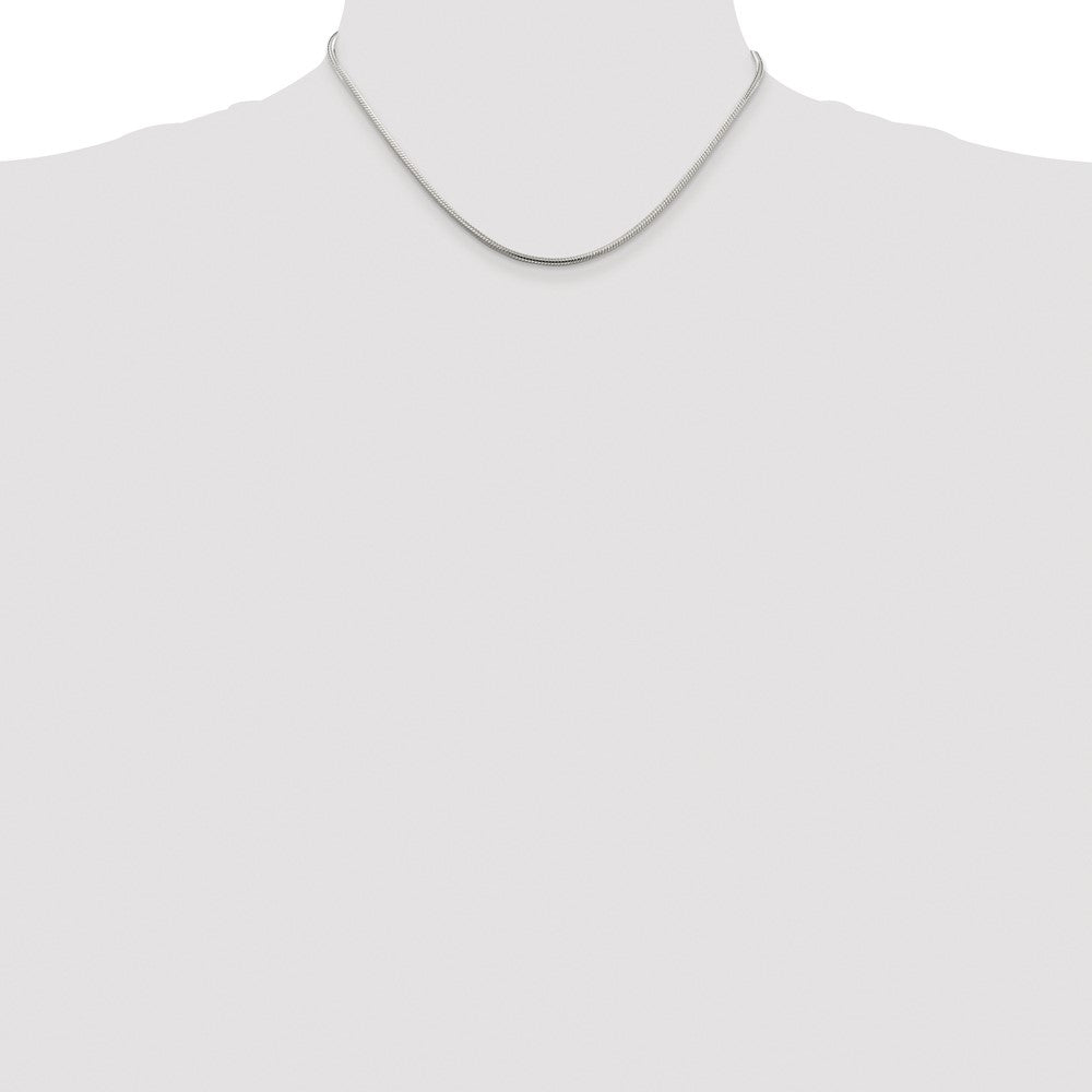 Sterling Silver Rhodium-Plated 2mm Snake Chain