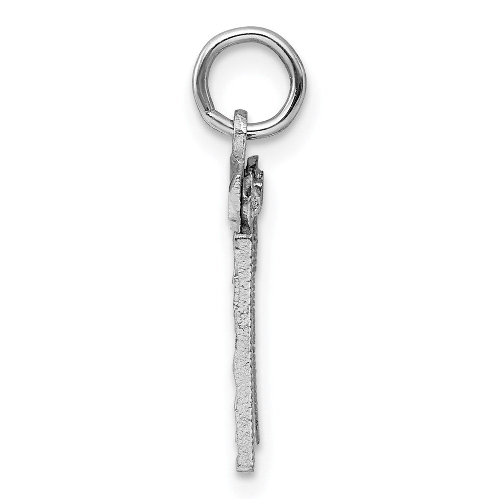 Sterling Silver Rhodium-Plated Diamond-Cut #31 Charm