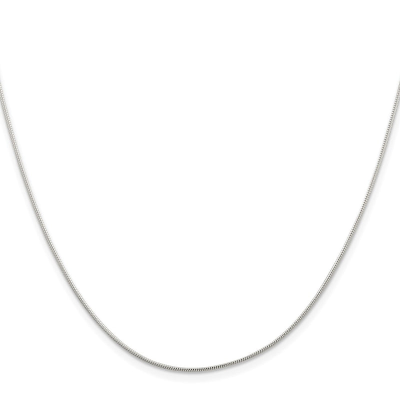 24 Inch Sterling Silver 1mm Round Snake Chain Necklace