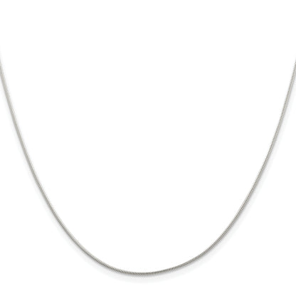 24 Inch Sterling Silver 1mm Round Snake Chain