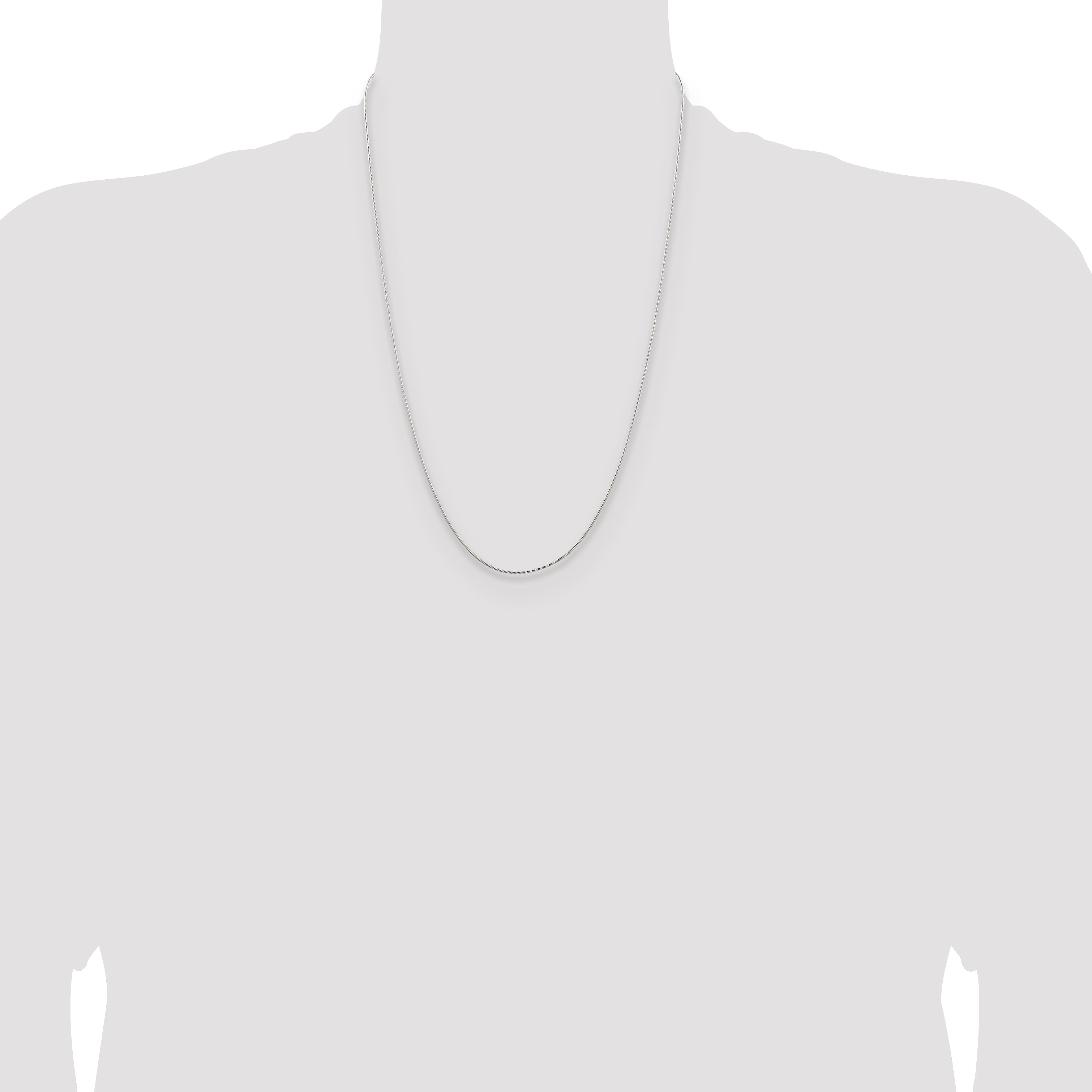 24 Inch Sterling Silver 1mm Round Snake Chain