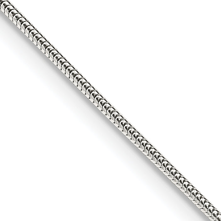 18 Inch Sterling Silver 1mm Round Snake Chain