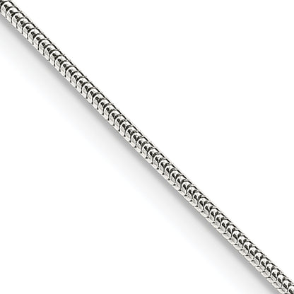 18 Inch Sterling Silver 1mm Round Snake Chain