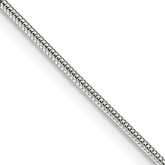 24 Inch Sterling Silver 1mm Round Snake Chain