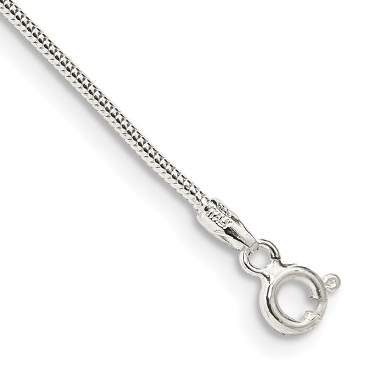 8 Inch Sterling Silver 1.2mm Round Snake Chain