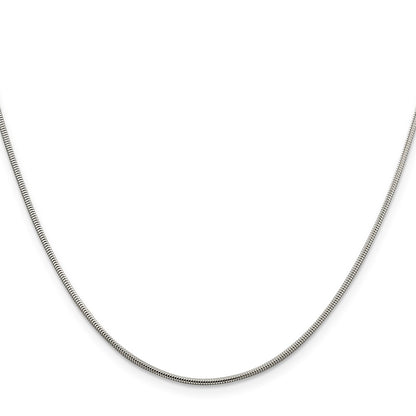 24 Inch Sterling Silver 1.5mm Round Snake Chain Necklace