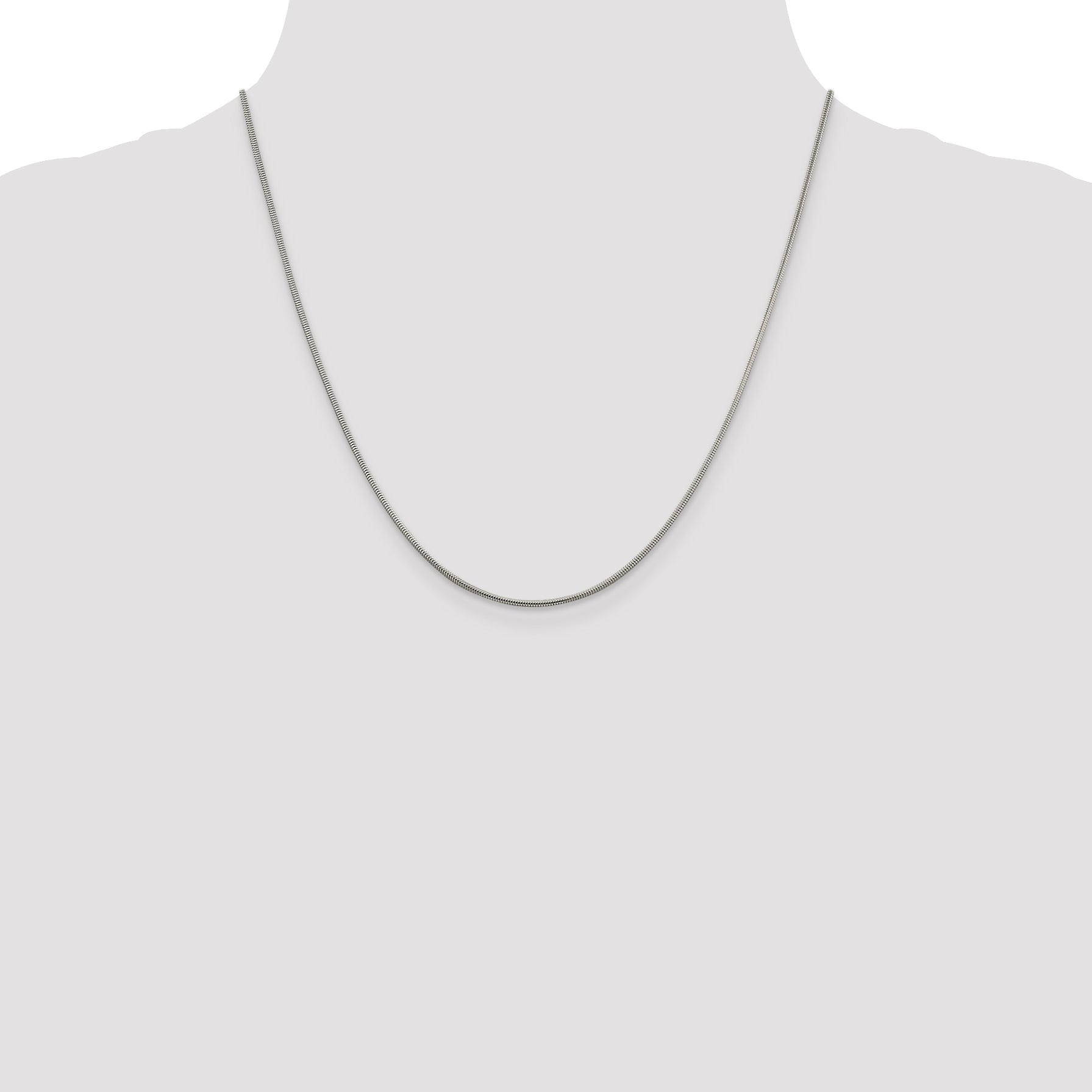 20 Inch Sterling Silver 1.5mm Round Snake Chain
