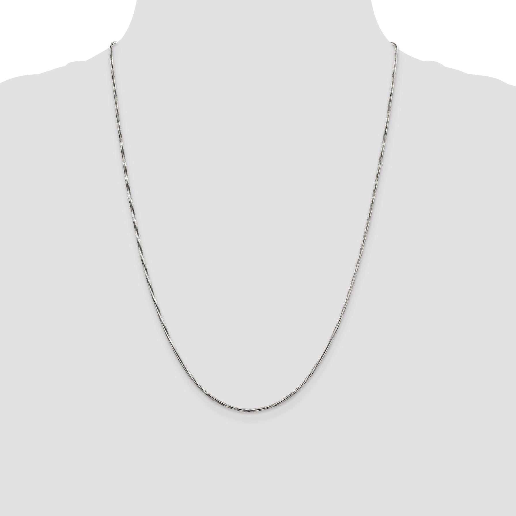 24 Inch Sterling Silver 1.5mm Round Snake Chain