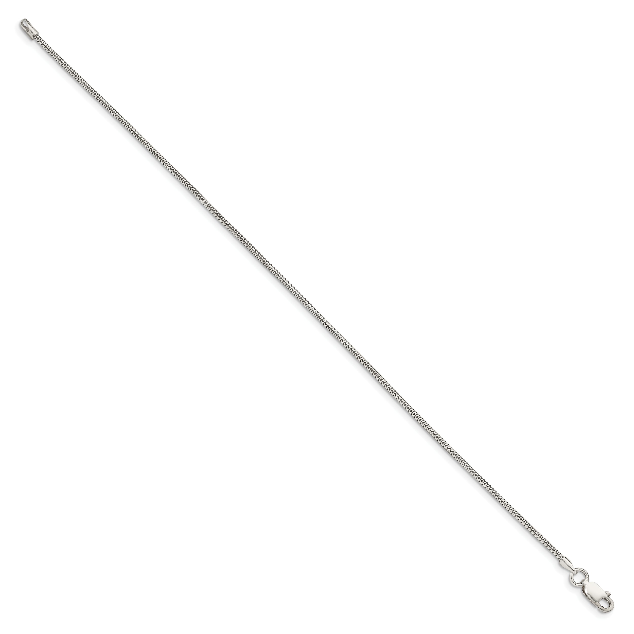 7 Inch Sterling Silver 1.5mm Round Snake Chain