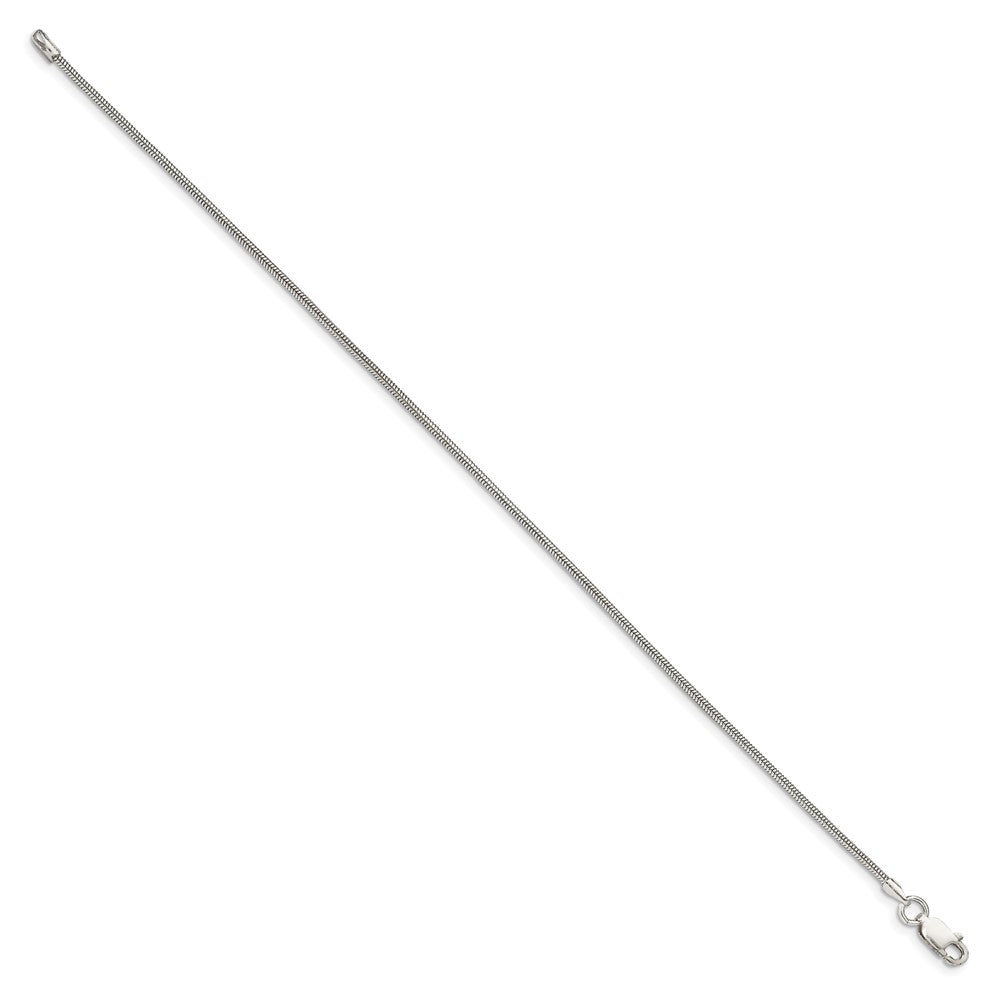 9 Inch Sterling Silver 1.5mm Round Snake Chain Anklet
