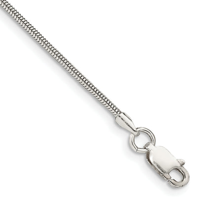 7 Inch Sterling Silver 1.5mm Round Snake Chain