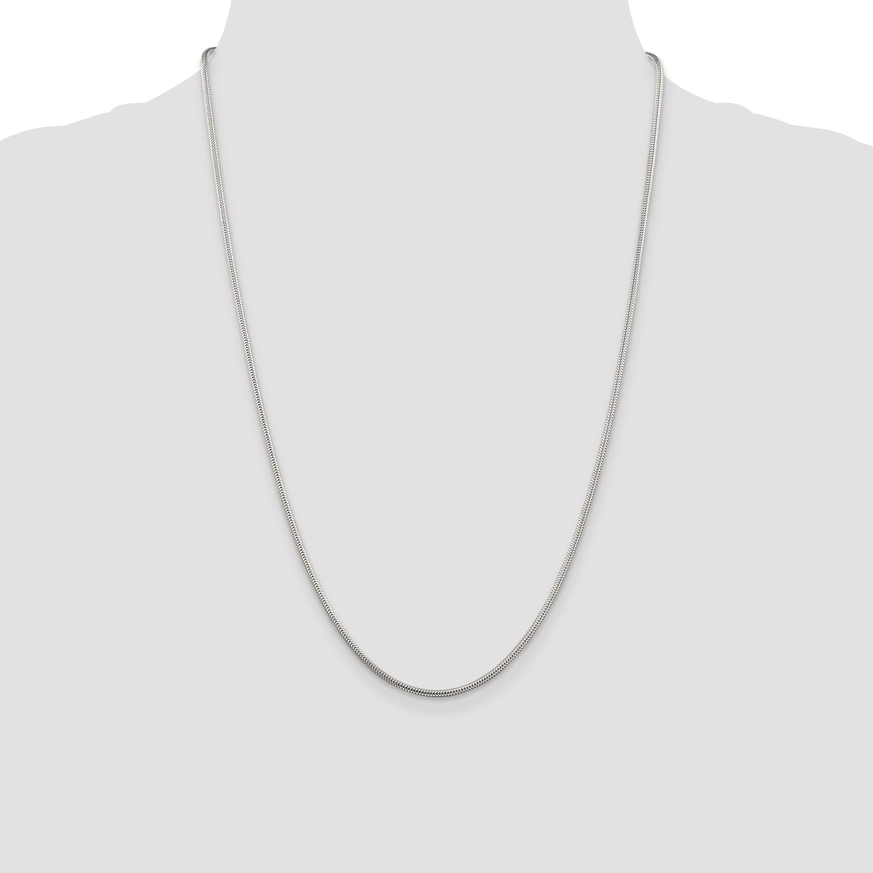 24 Inch Sterling Silver 1.6mm Round Snake Chain