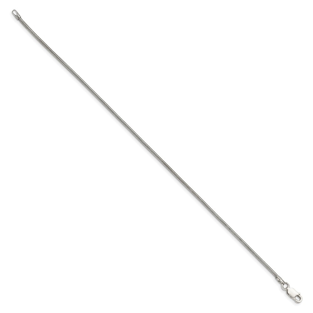 8 Inch Sterling Silver 1.6mm Round Snake Chain Bracelet