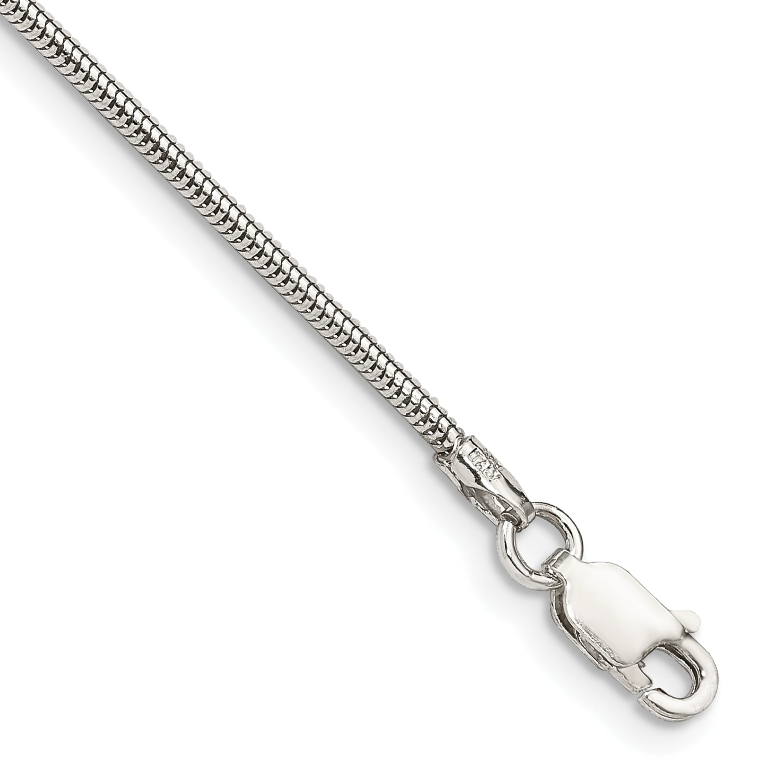 7 Inch Sterling Silver 1.6mm Round Snake Chain