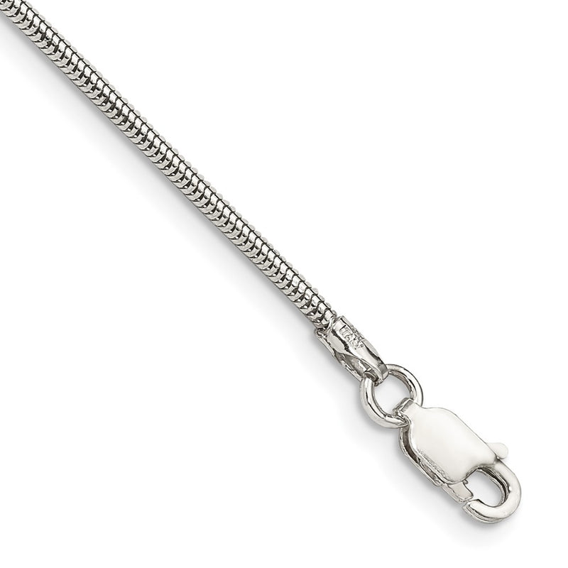 7 Inch Sterling Silver 1.6mm Round Snake Chain Bracelet