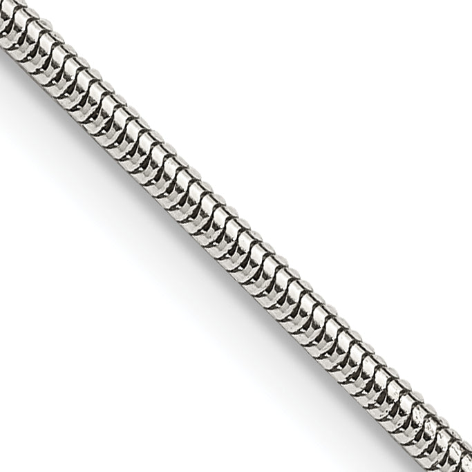 22 Inch Sterling Silver 1.6mm Round Snake Chain