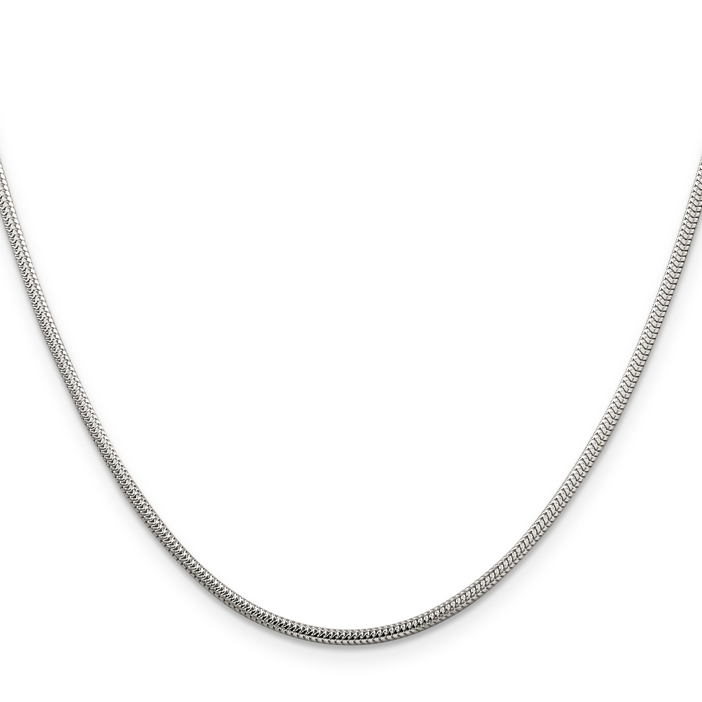 28 Inch Sterling Silver 2mm Round Snake Chain