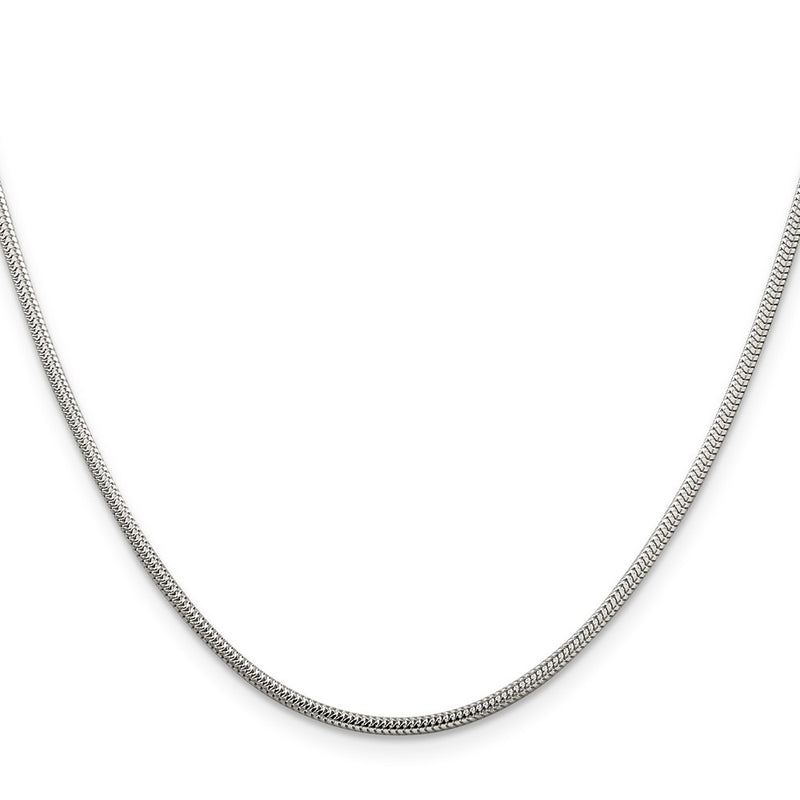 16 Inch Sterling Silver 2mm Round Snake Chain Necklace