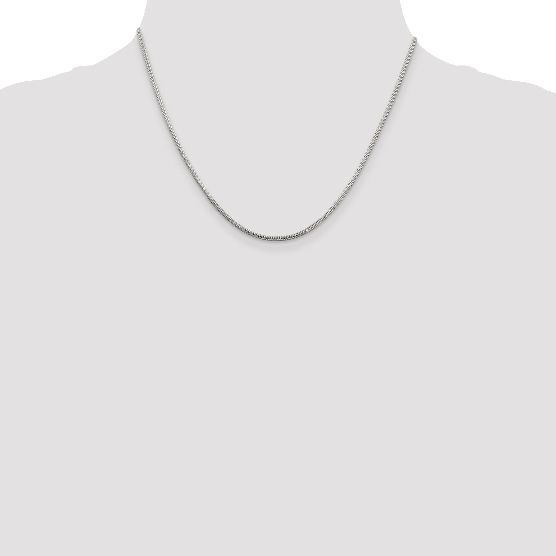 18 Inch Sterling Silver 2mm Round Snake Chain
