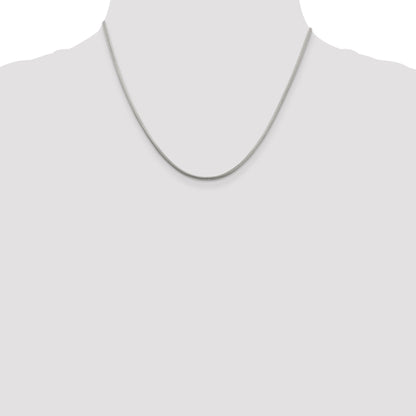 18 Inch Sterling Silver 2mm Round Snake Chain