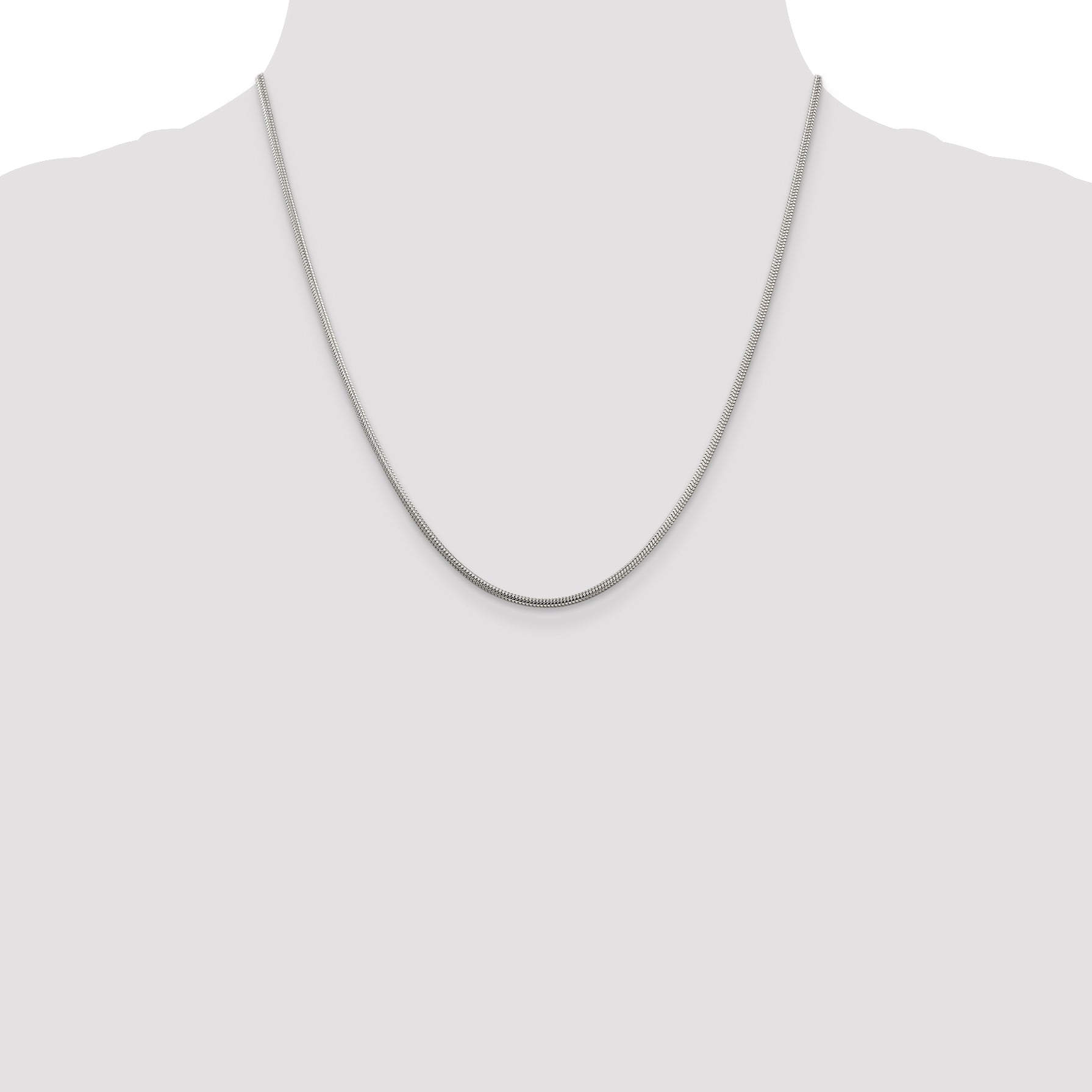 20 Inch Sterling Silver 2mm Round Snake Chain