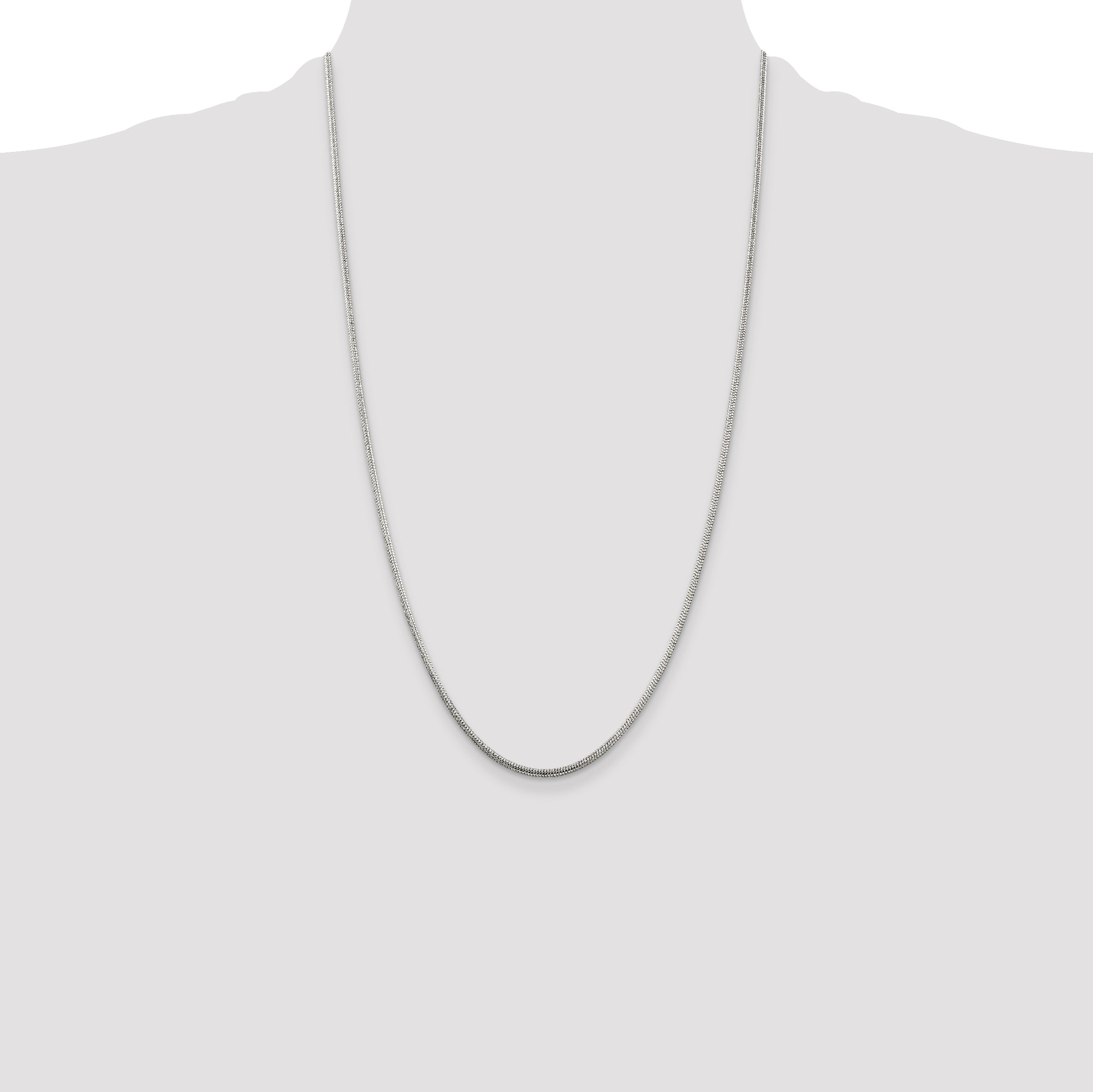 26 Inch Sterling Silver 2mm Round Snake Chain