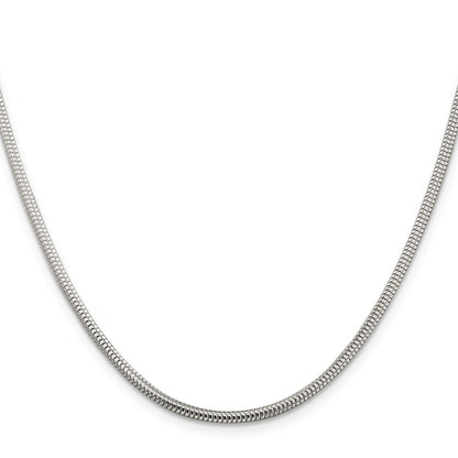 26 Inch Sterling Silver 2.5mm Round Snake Chain Necklace