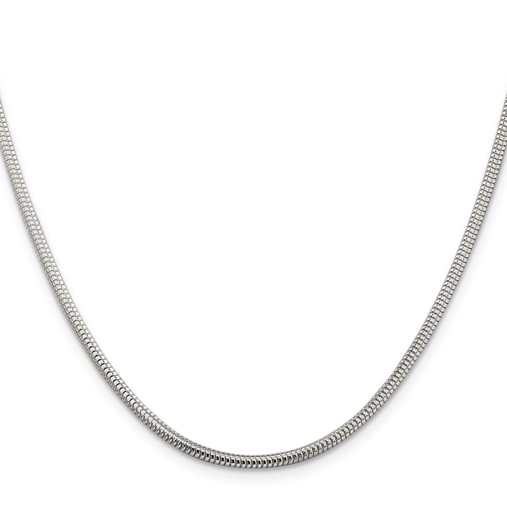 24 Inch Sterling Silver 2.5mm Round Snake Chain Necklace