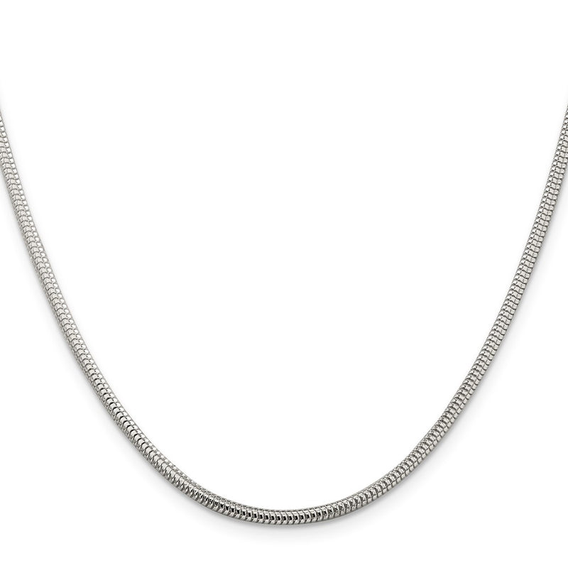 24 Inch Sterling Silver 2.5mm Round Snake Chain Necklace