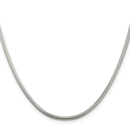 24 Inch Sterling Silver 2.5mm Round Snake Chain