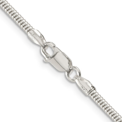 28 Inch Sterling Silver 2.5mm Round Snake Chain