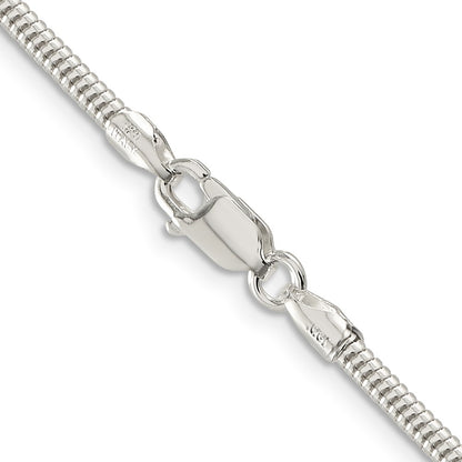 18 Inch Sterling Silver 2.5mm Round Snake Chain Necklace
