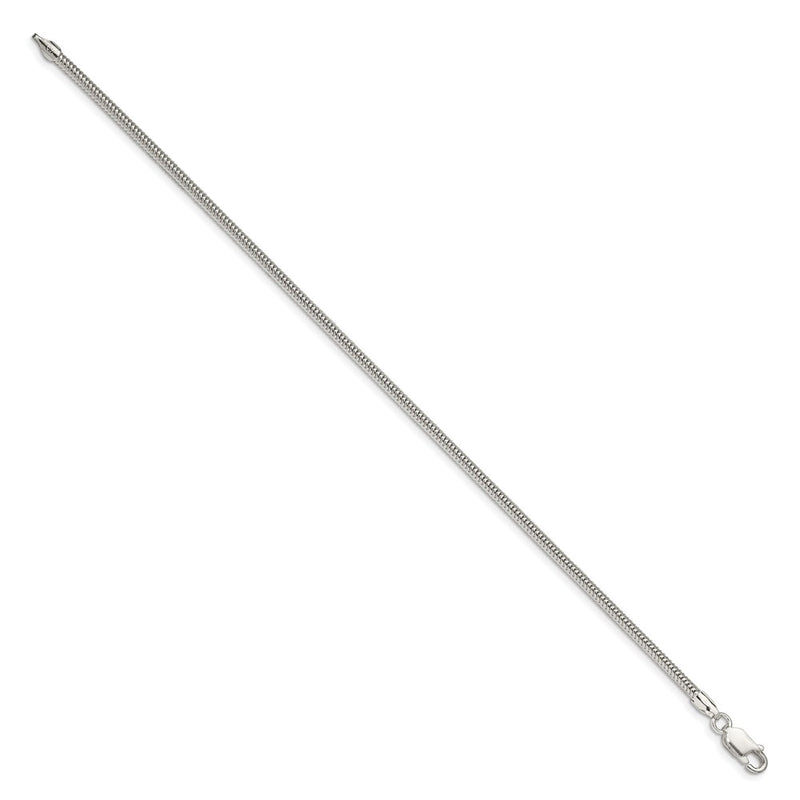 8 Inch Sterling Silver 2.5mm Round Snake Chain Bracelet