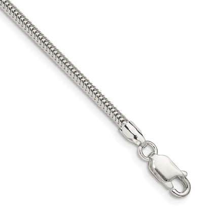 8 Inch Sterling Silver 2.5mm Round Snake Chain