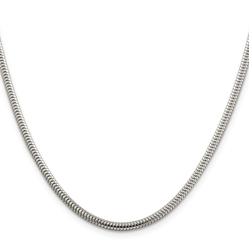 26 Inch Sterling Silver 3mm Round Snake Chain Necklace