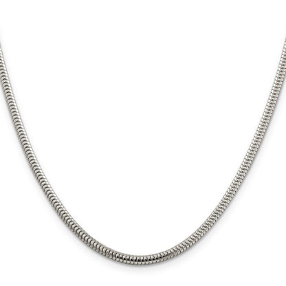 26 Inch Sterling Silver 3mm Round Snake Chain