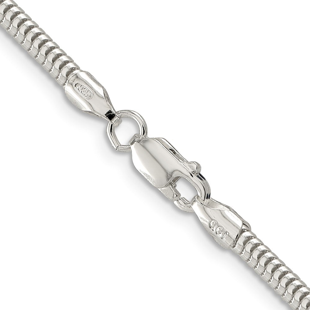24 Inch Sterling Silver 3mm Round Snake Chain Necklace