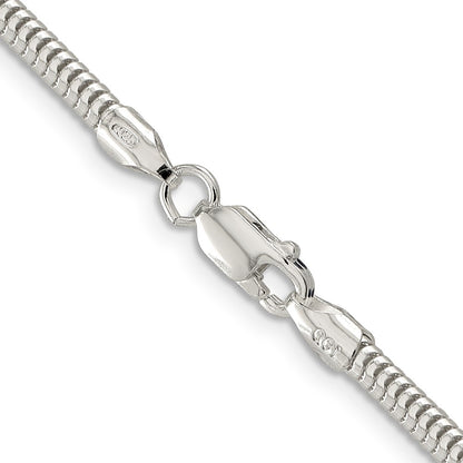 24 Inch Sterling Silver 3mm Round Snake Chain Necklace