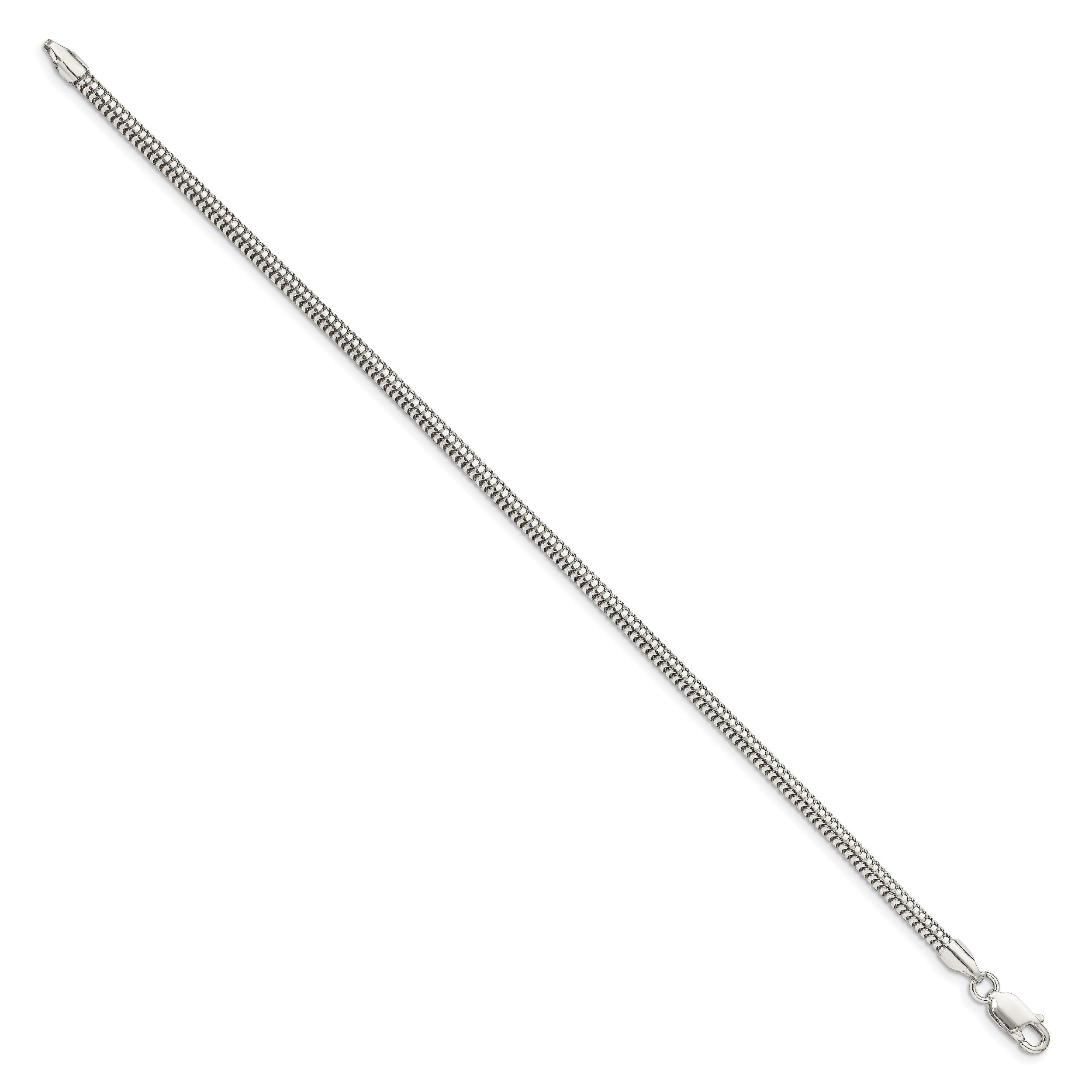 8 Inch Sterling Silver 3mm Round Snake Chain