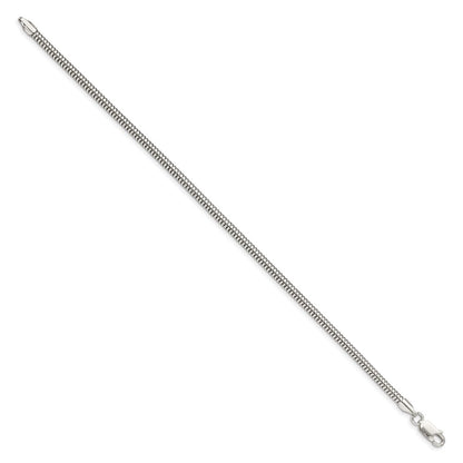 7 Inch Sterling Silver 3mm Round Snake Chain Bracelet