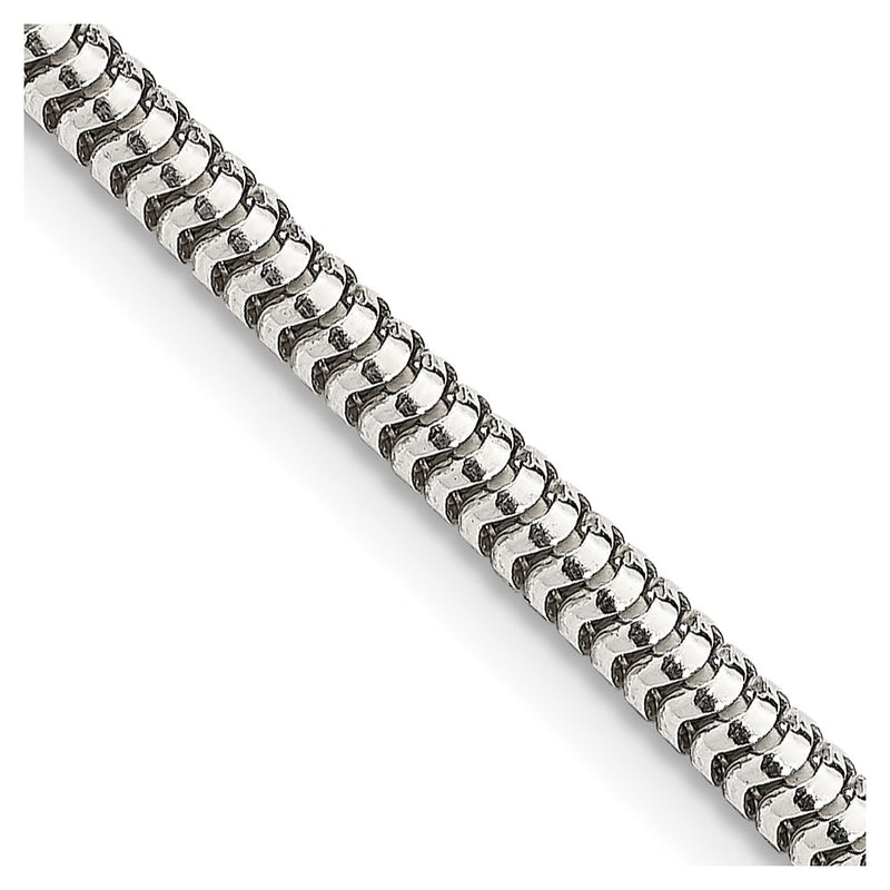 26 Inch Sterling Silver 3mm Round Snake Chain Necklace