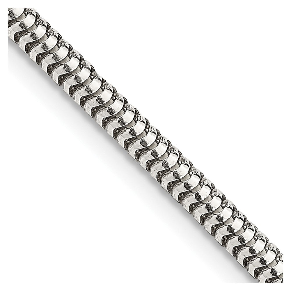 24 Inch Sterling Silver 3mm Round Snake Chain Necklace