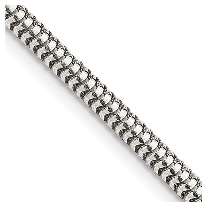 24 Inch Sterling Silver 3mm Round Snake Chain Necklace