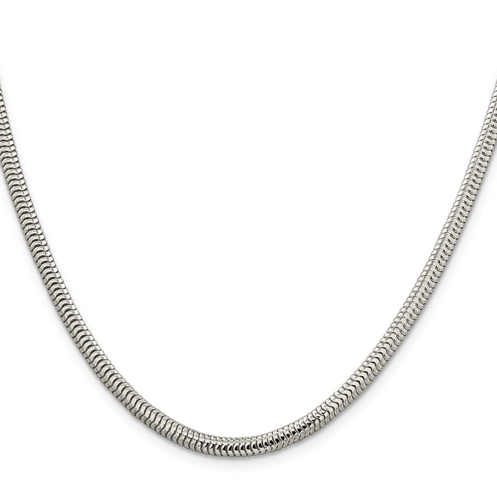 28 Inch Sterling Silver 4mm Round Snake Chain Necklace