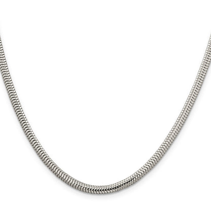 20 Inch Sterling Silver 4mm Round Snake Chain