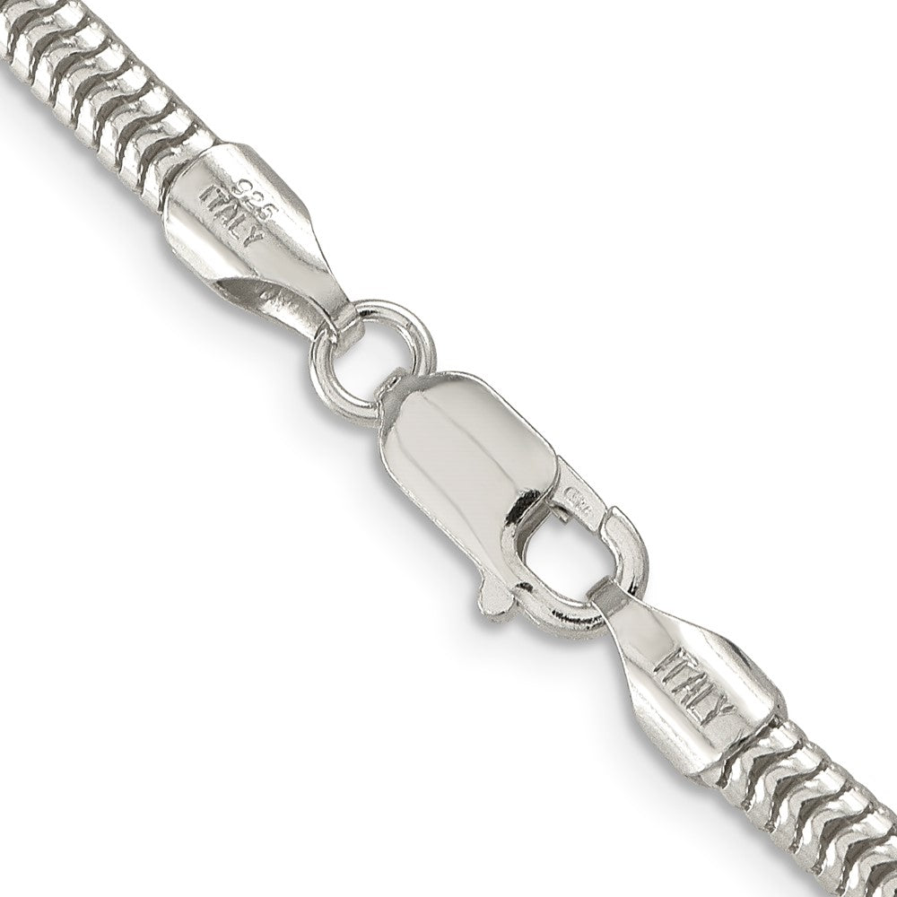24 Inch Sterling Silver 4mm Round Snake Chain Necklace